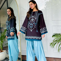 Black & Blue Farshi Salwaar Set
