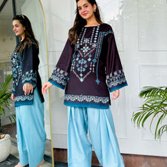 Black & Blue Farshi Salwaar Set