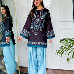 Black & Blue Farshi Salwaar Set
