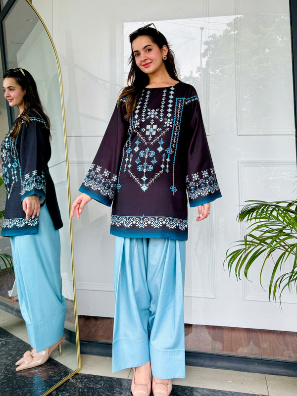 Black & Blue Farshi Salwaar Set