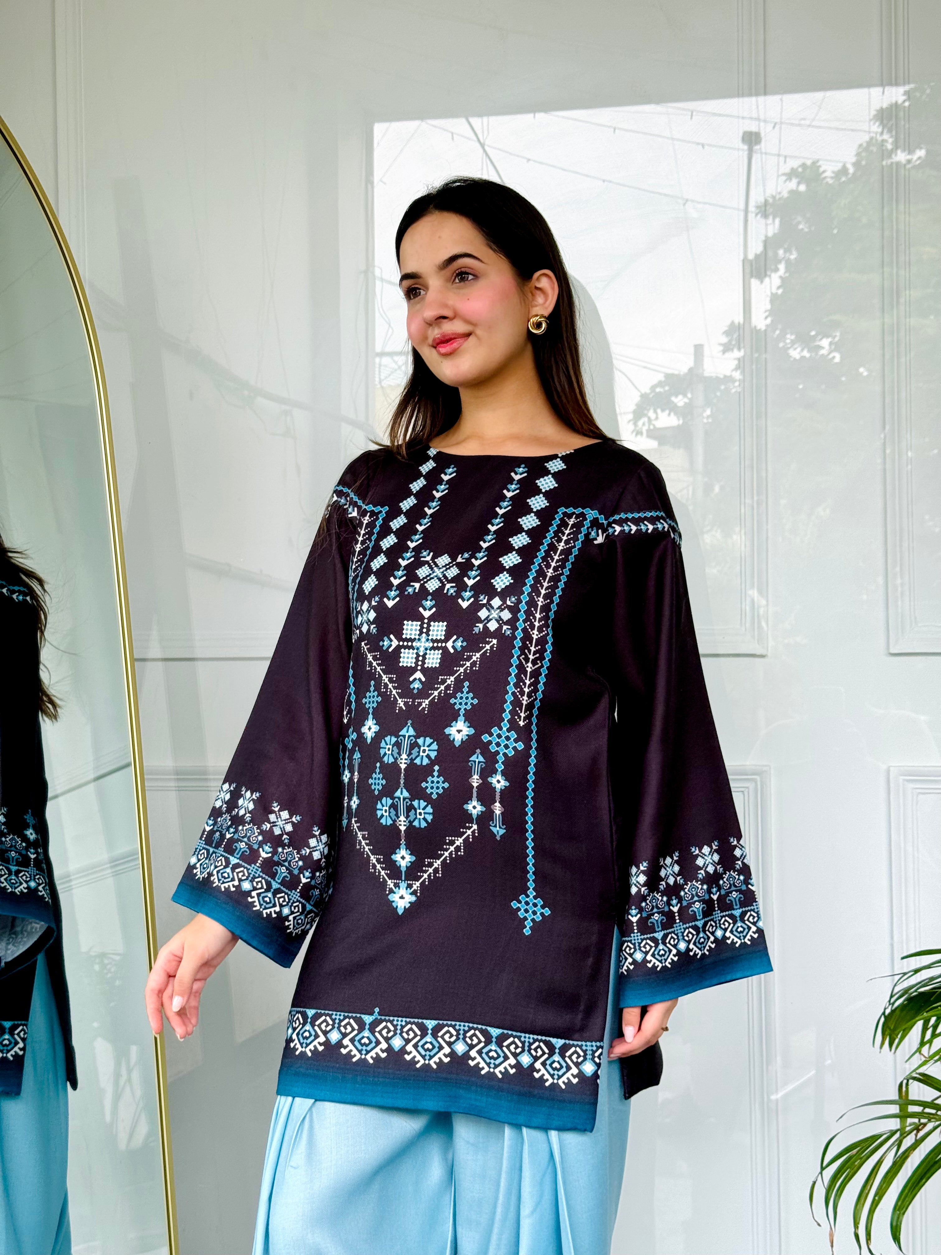 Black & Blue Farshi Salwaar Set