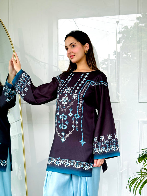 Black & Blue Farshi Salwaar Set