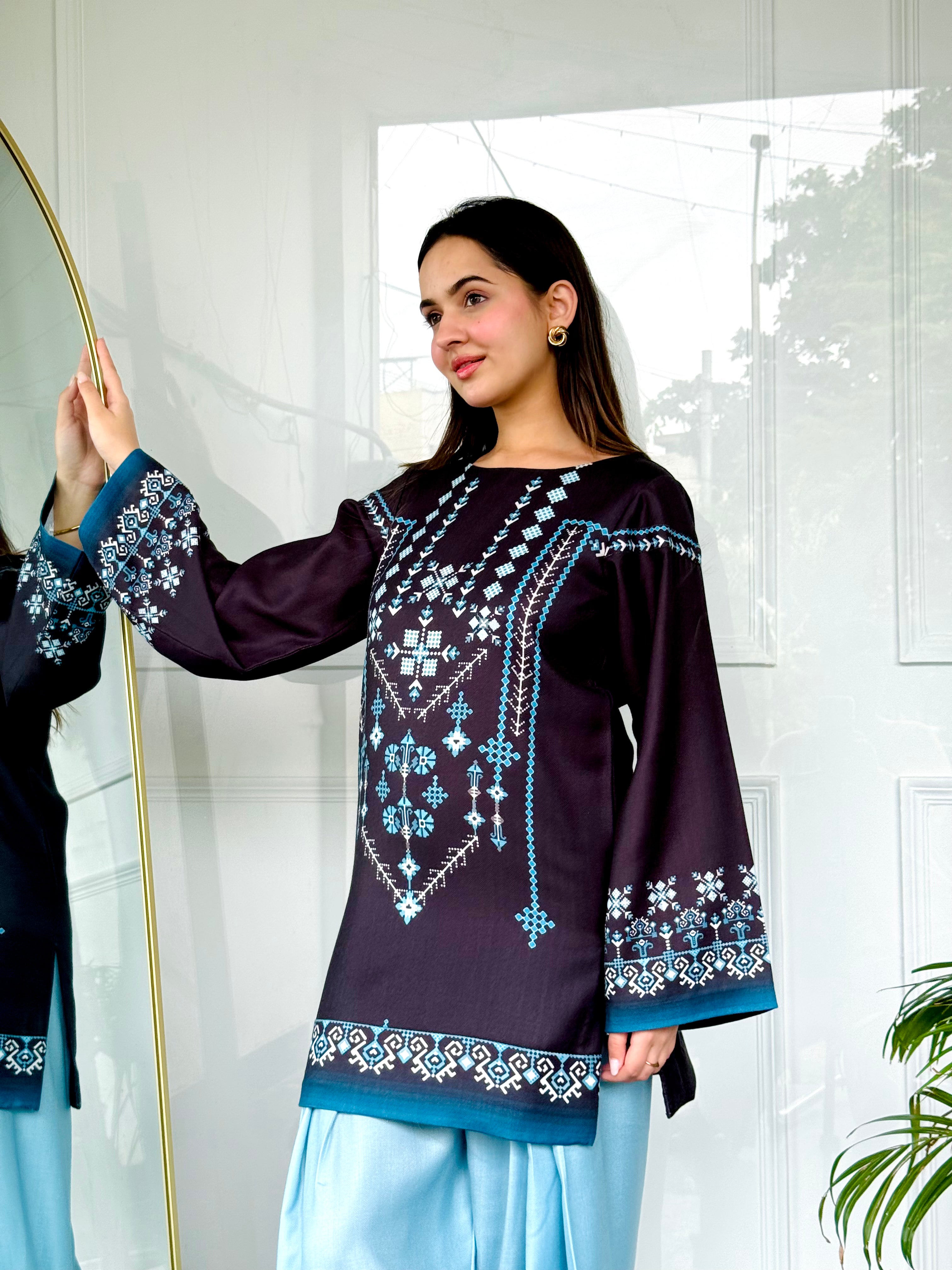 Black & Blue Farshi Salwaar Set