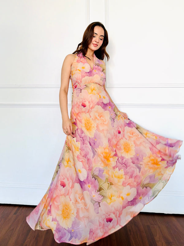 Sunshine Floral Summer Midi Dress