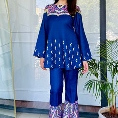 Bijli Blue Kurta Set