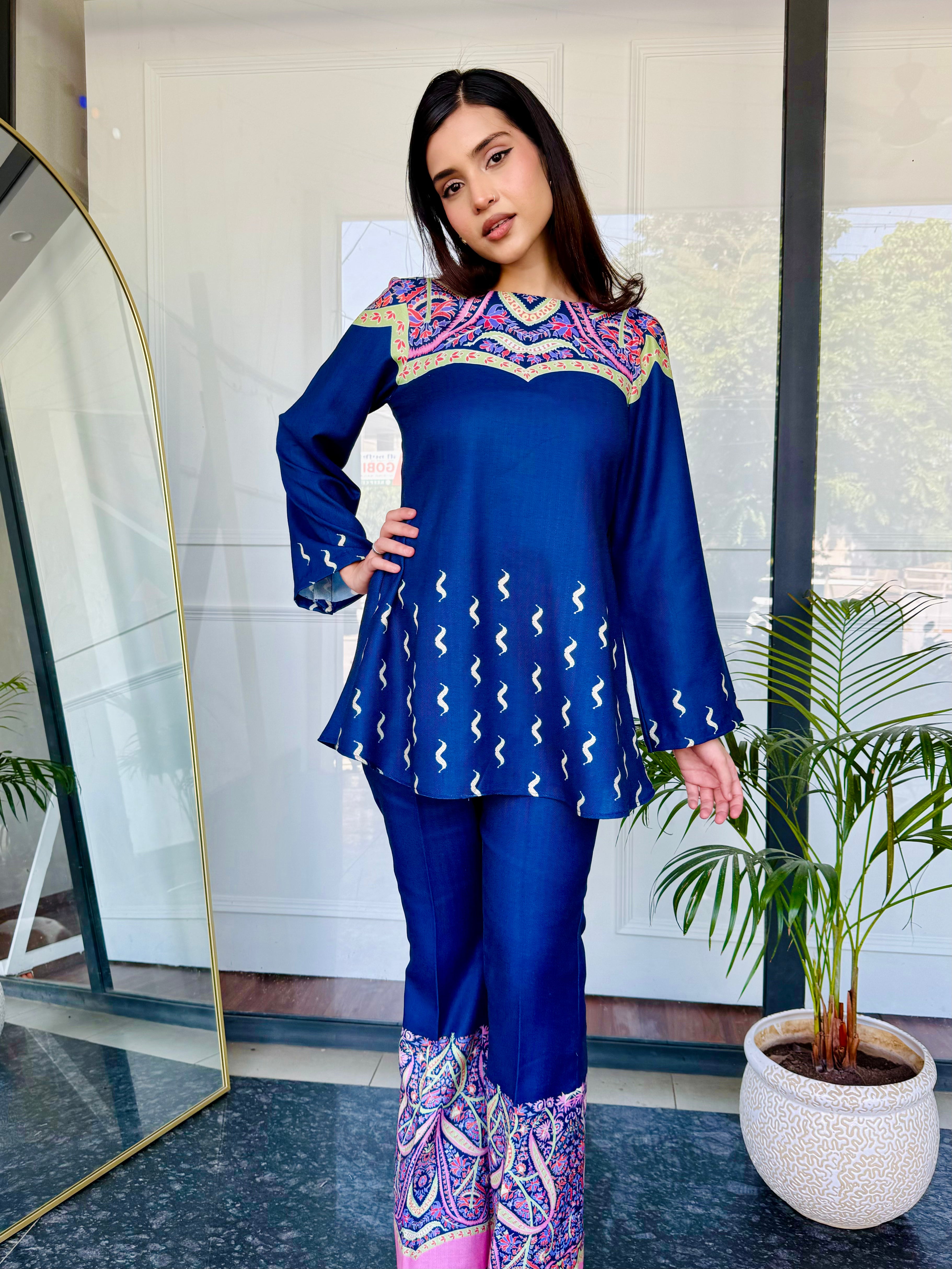 Bijli Blue Kurta Set