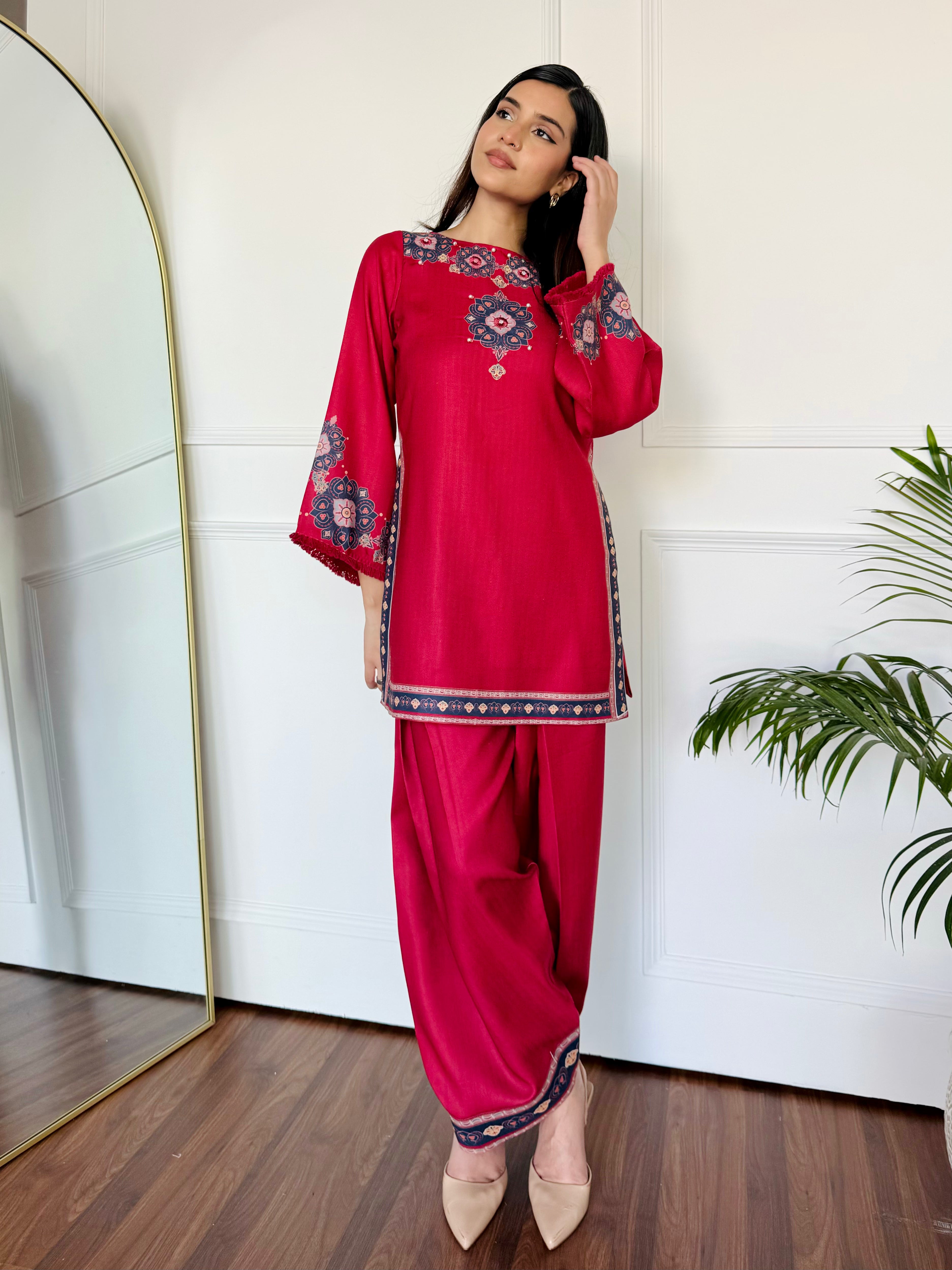 Ruby Radiance Kurta Set