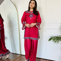 Ruby Radiance Kurta Set