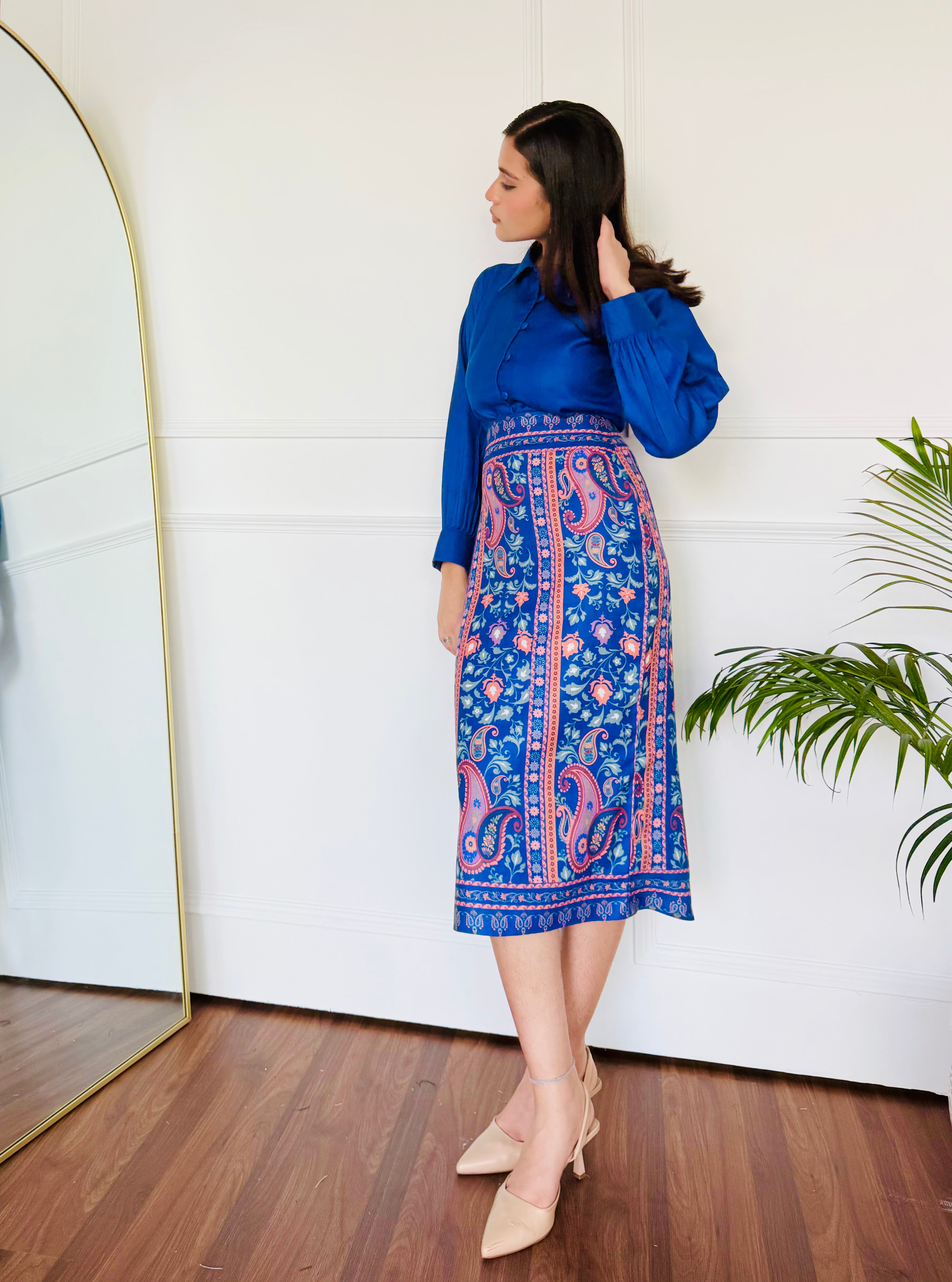 Timeless Blue Skirt Set