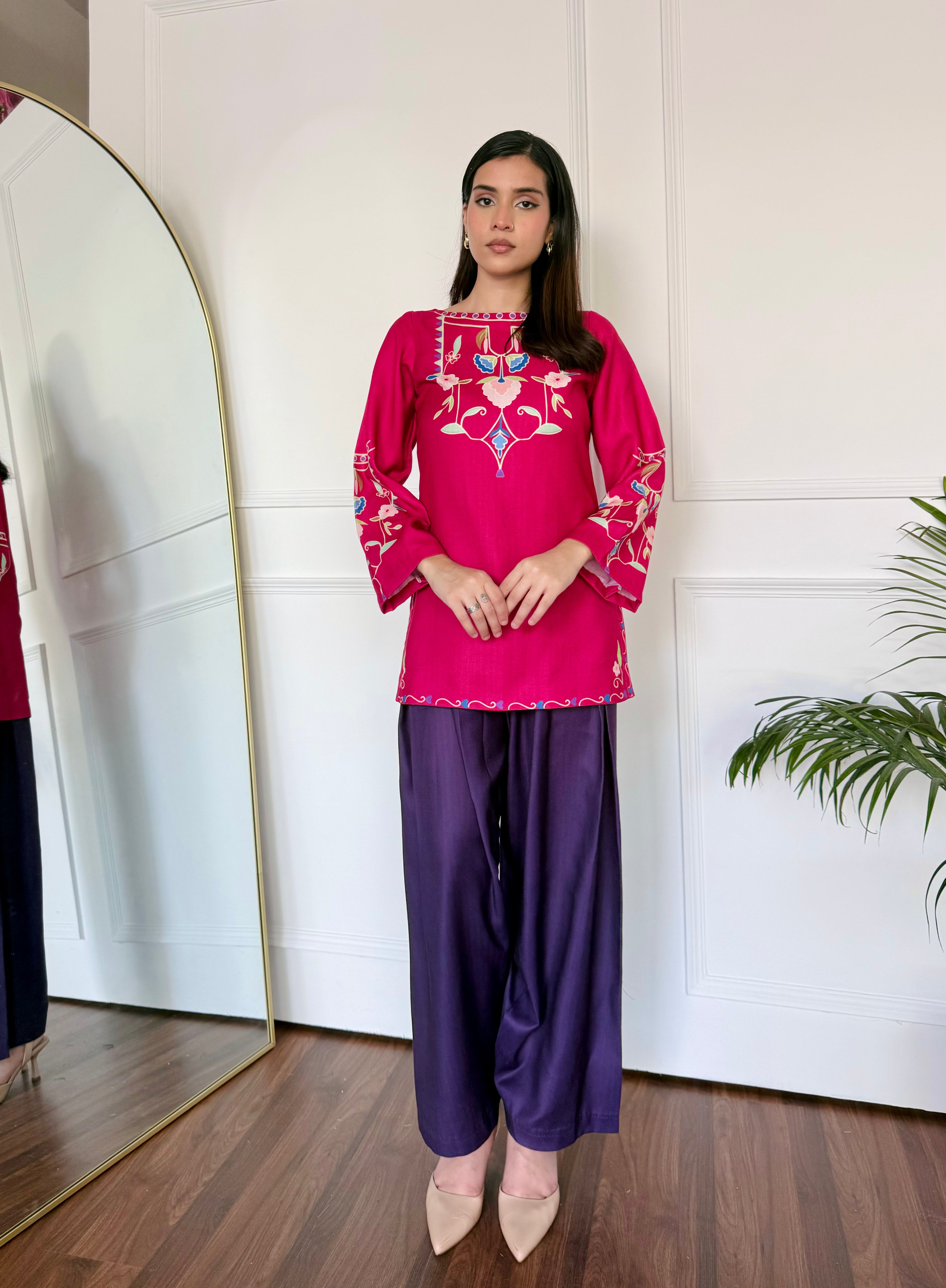 Pink & Purple Farshi Salwaar Set