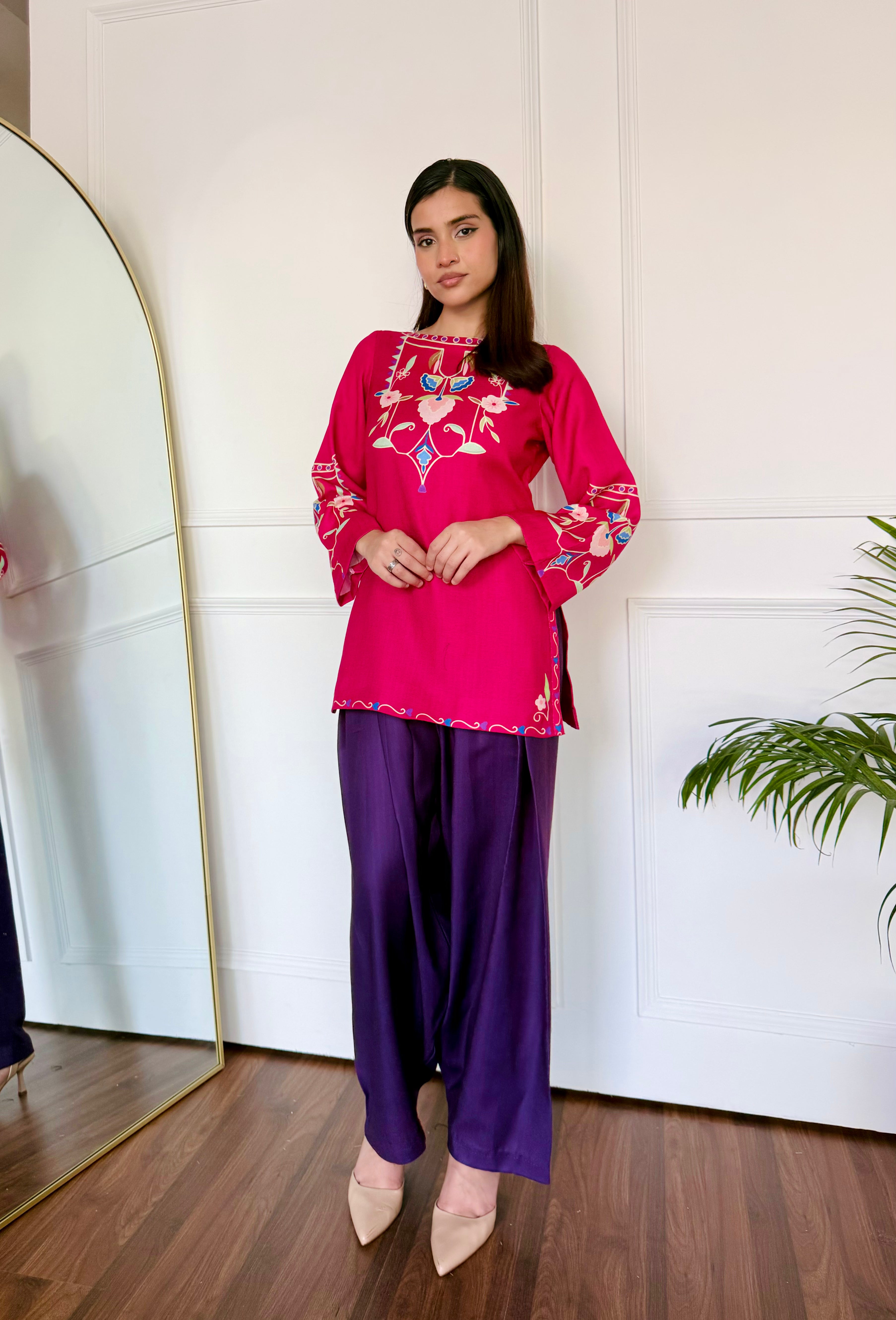 Pink & Purple Farshi Salwaar Set