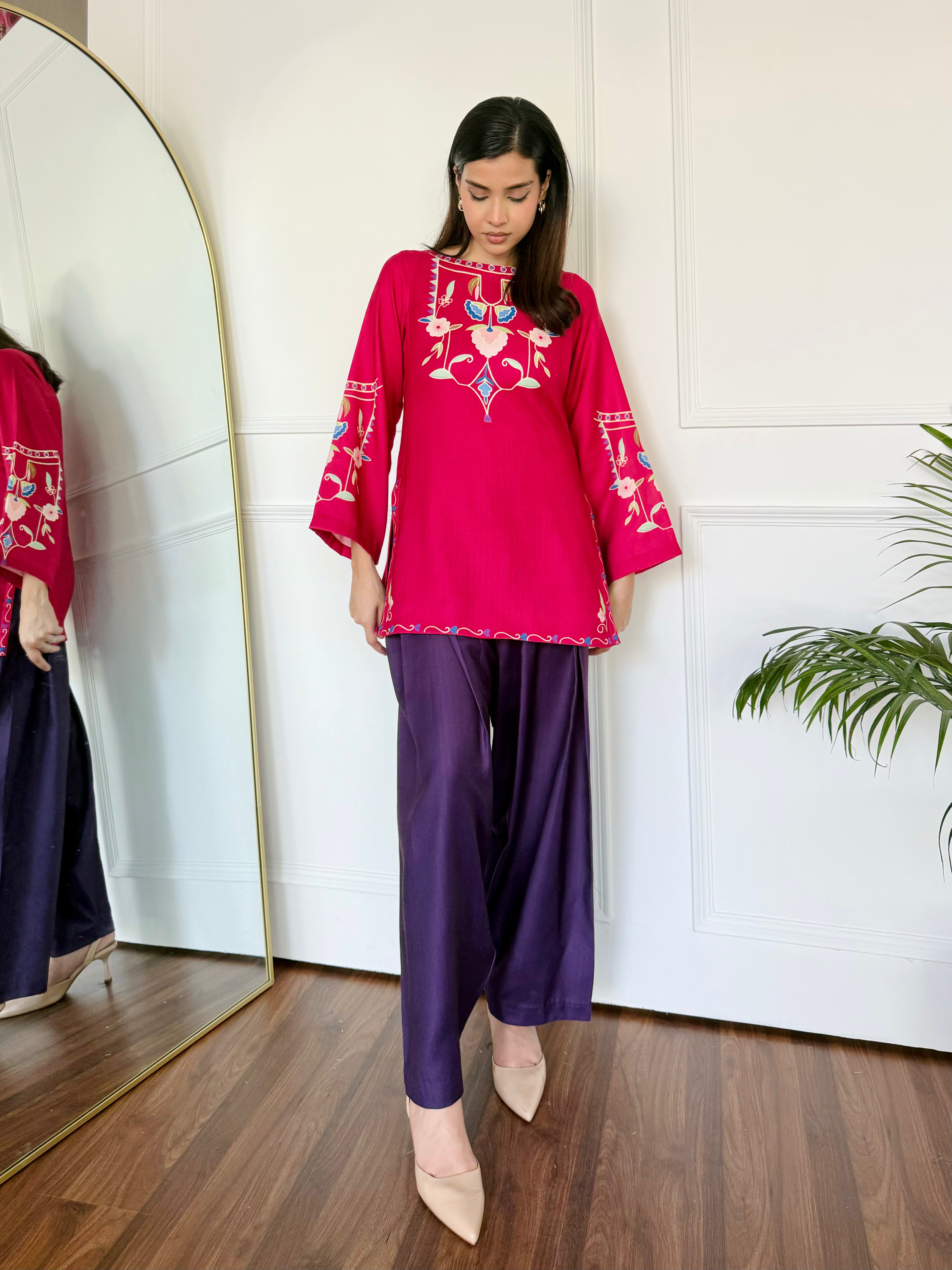 Pink & Purple Farshi Salwaar Set