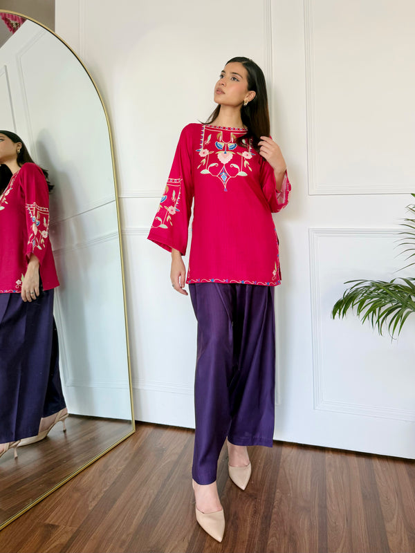 Pink & Purple Farshi Salwaar Set