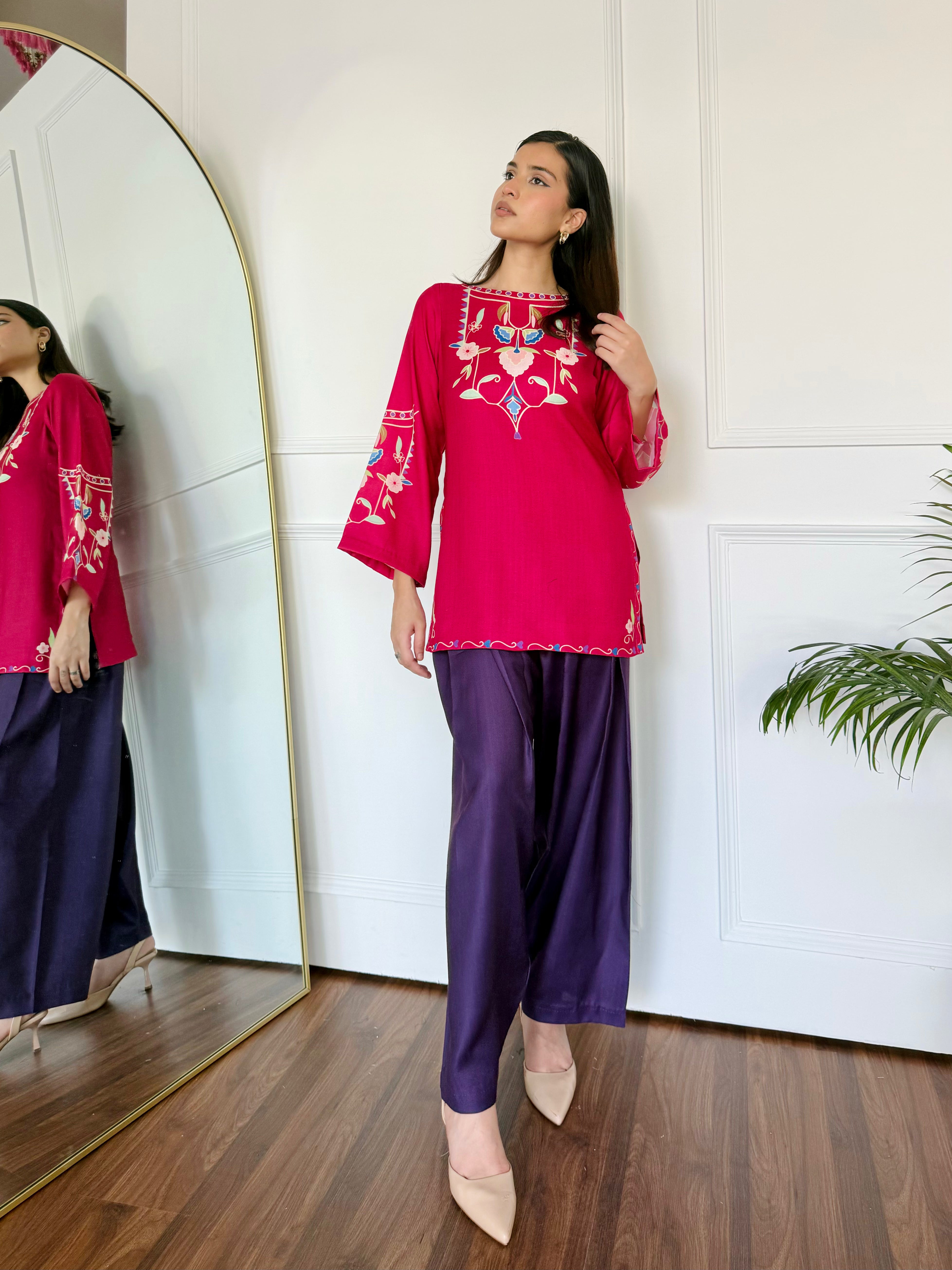 Pink & Purple Farshi Salwaar Set