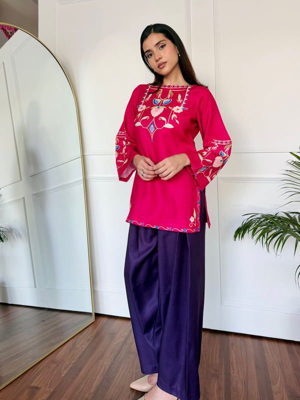 Pink & Purple Farshi Salwaar Set