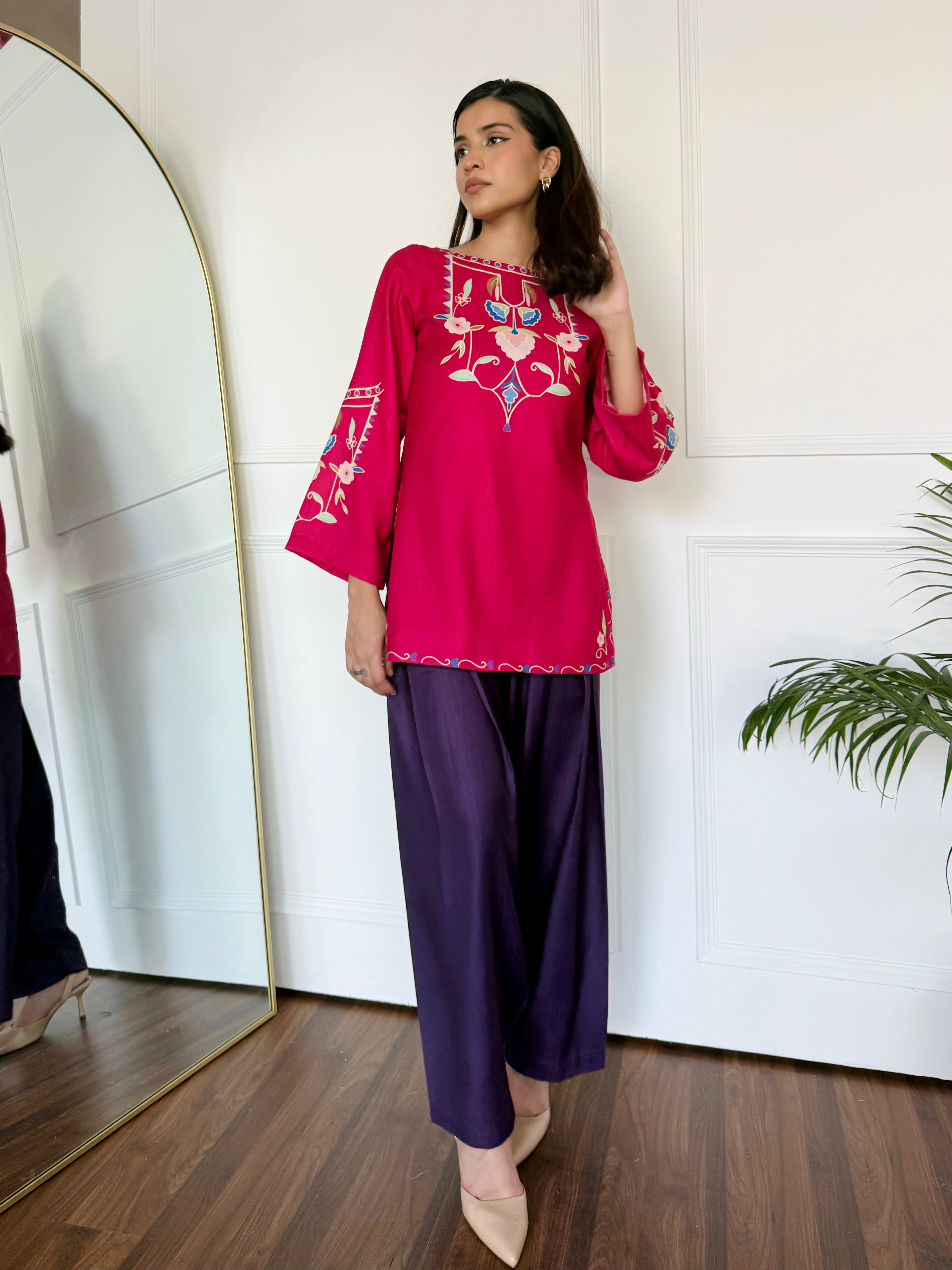Pink & Purple Farshi Salwaar Set