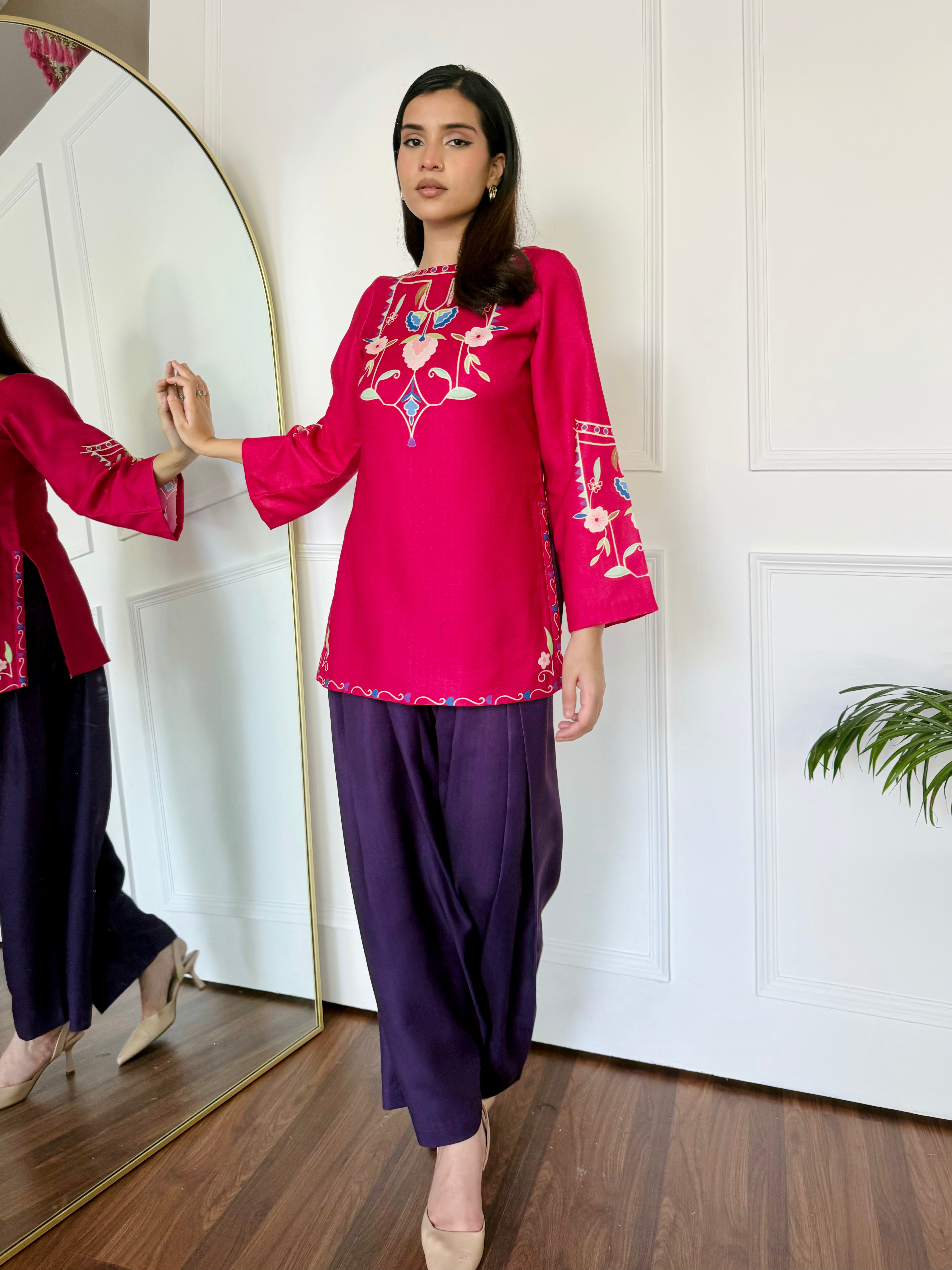 Pink & Purple Farshi Salwaar Set