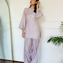 Pastel Embroidered Hearts Kurta Set