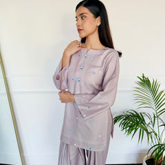 Pastel Embroidered Hearts Kurta Set