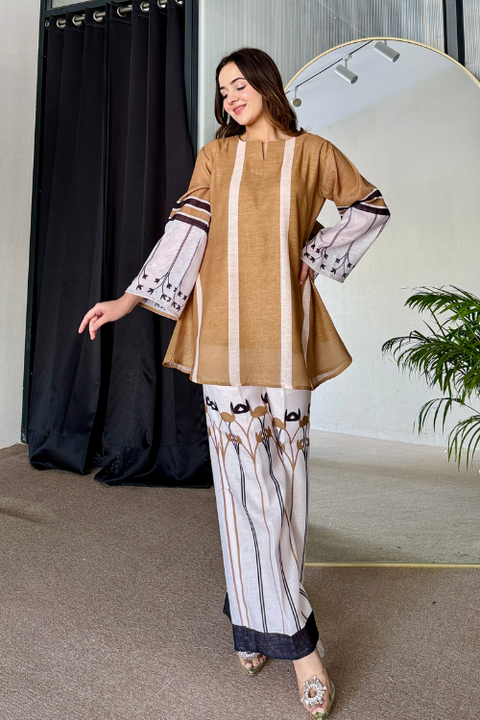 Olive White Co Ord Set