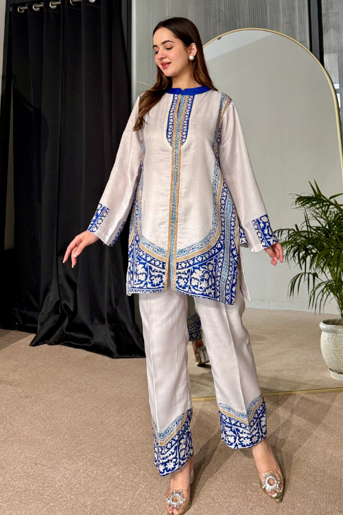 Mist And Sky Pakistani Kurta Set