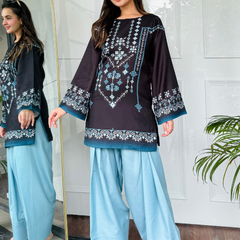 Black & Blue Farshi Salwaar Set