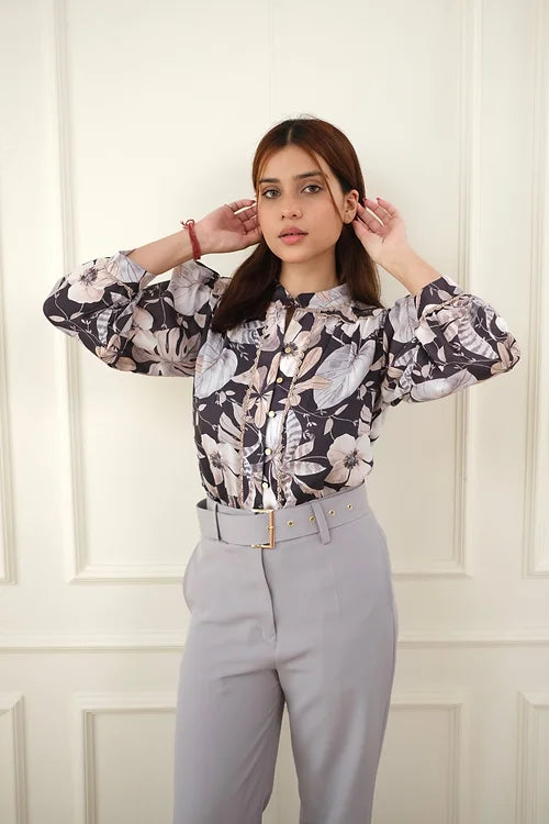 Elegant Black Print Shirt