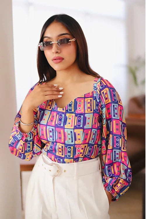 Bold Abstract Print Top