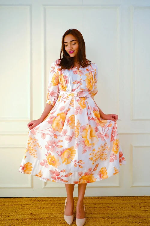 Dianna Floral Summer Midi Dress
