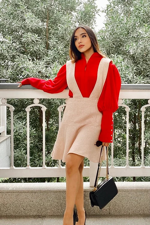 Tweed dungaree skirt best sale