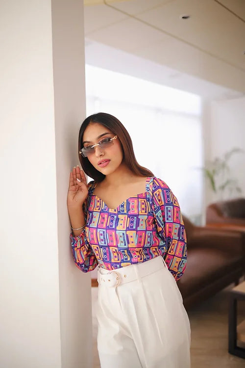 Bold Abstract Print Top