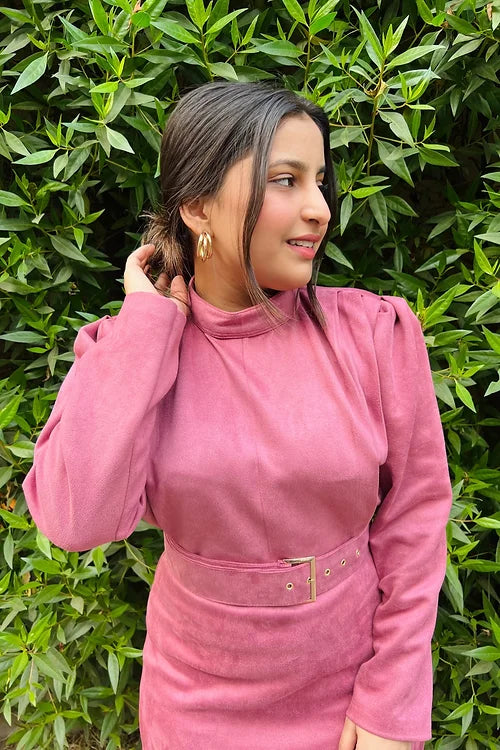 Rosegold Suede Dress