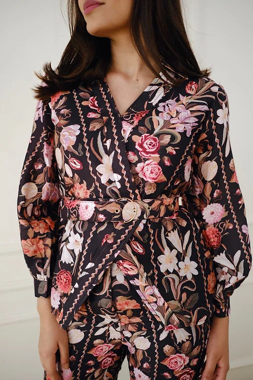 Emily Classy Black Printed Coord
