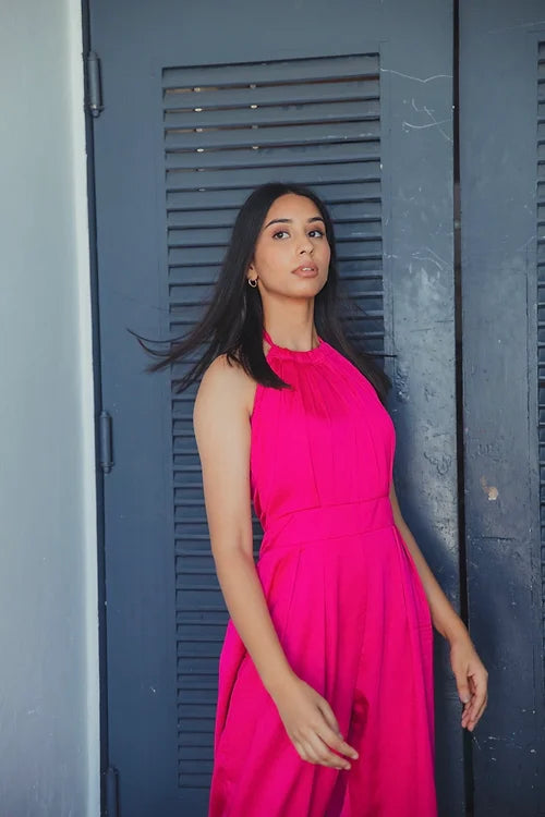 Fuchsia Pink Formal Jumpsuit
