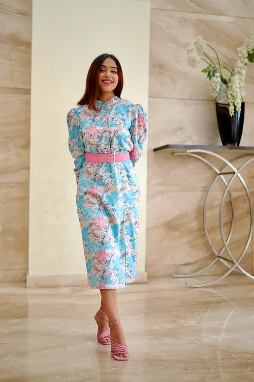 Kacey Formal Midi Dress With Belt