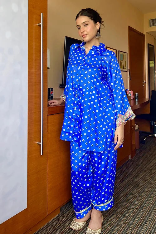 Stylish Blue Pakistani Kurta Set
