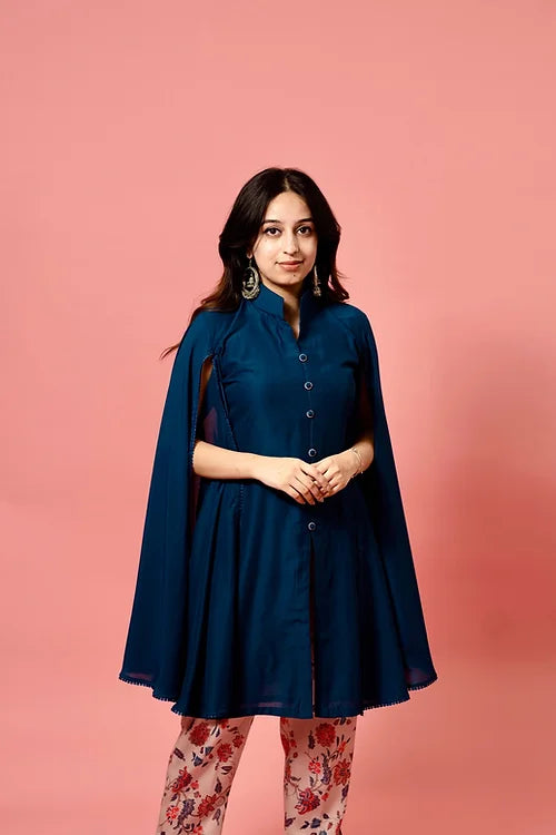 Tahira Statement Sleeves Kurta with Print Trousers
