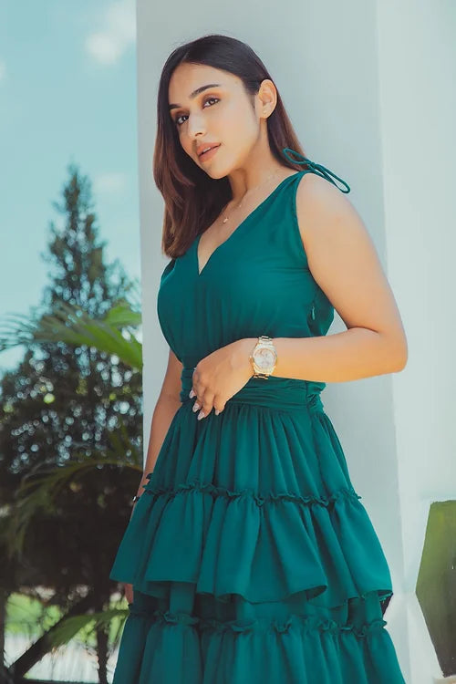 Emerald Green Midi Dress
