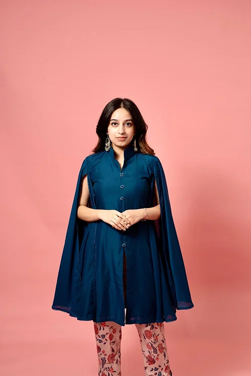 Tahira Statement Sleeves Kurta with Print Trousers