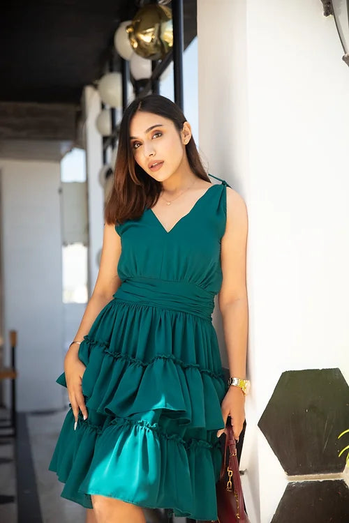 Emerald Green Midi Dress