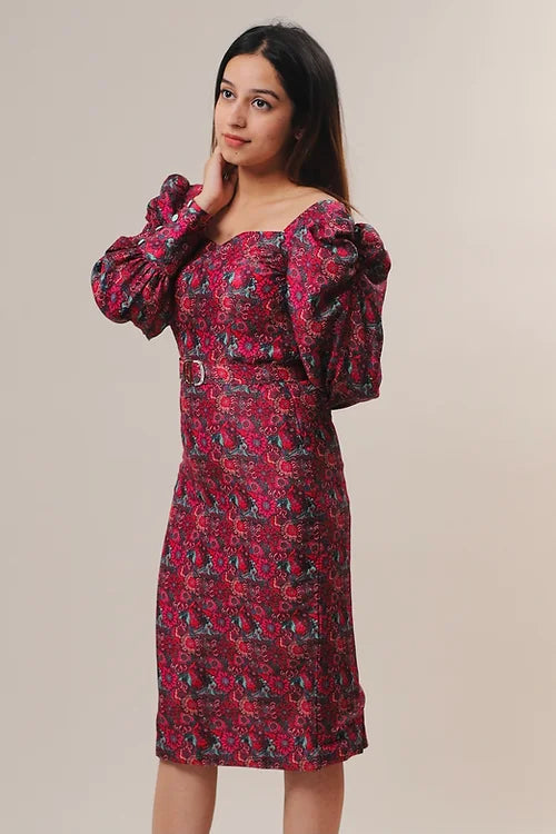 Chelsy Printed Midi Dress