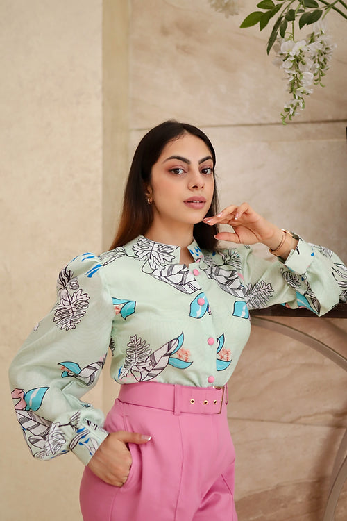 Pastel Print Formal Shirt
