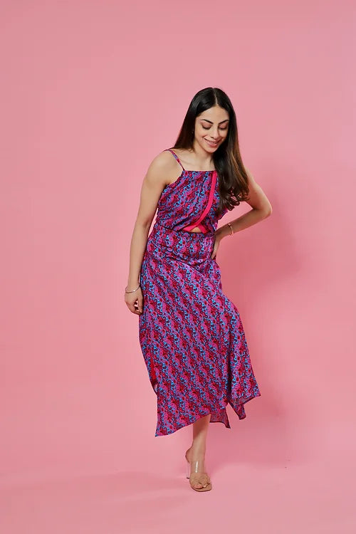 Sella Print Midi With Front Cut