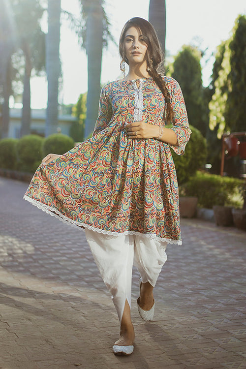 Eva Multicolored Dhoti Set
