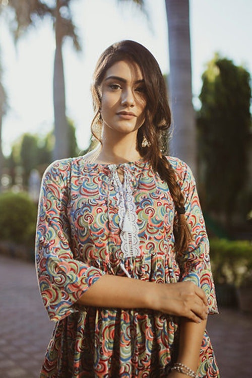 Eva Multicolored Dhoti Set