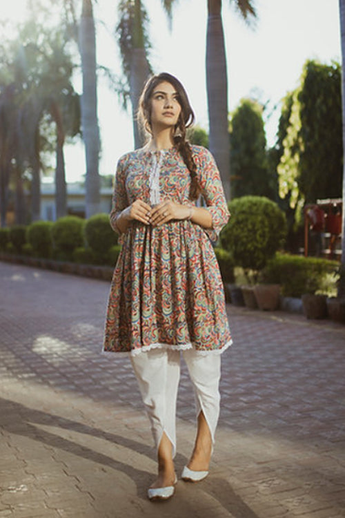 Eva Multicolored Dhoti Set